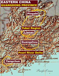 Map of Guangdong Province