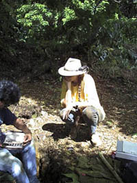 Dr. Beardsley oversees stratigrapic work